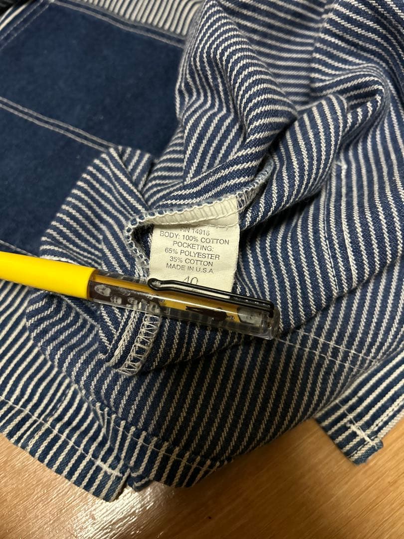 90s USA製 POINTER BRAND ヒッコリー切替 カバーオール 40