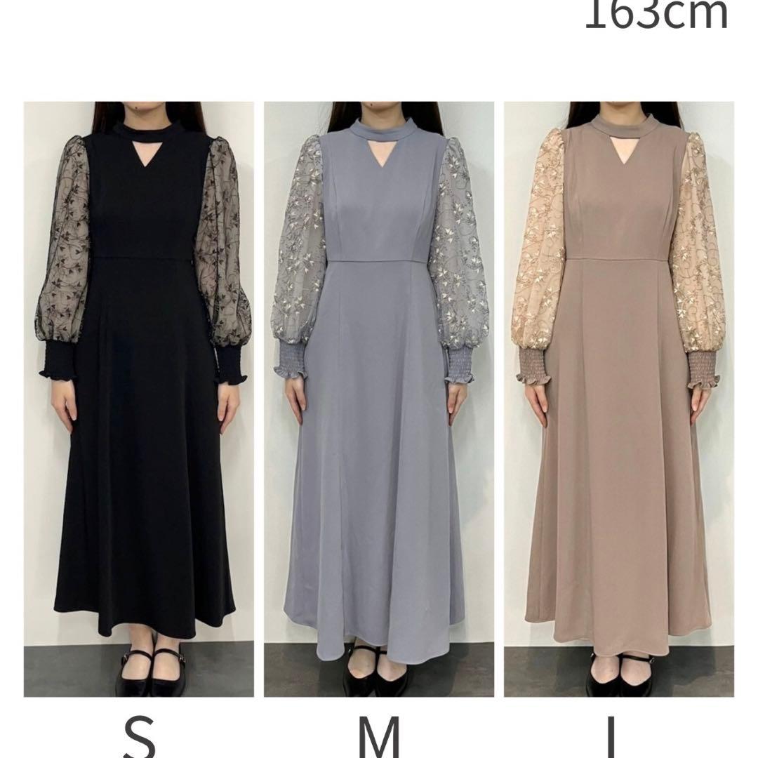 ANDRESD sleeve embroidery dress S サイズ