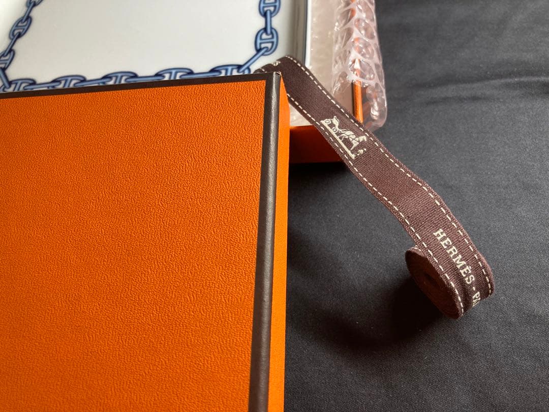 HERMES エルメス シェーヌダンクル スクエアプレート 角皿 箱リボン付き