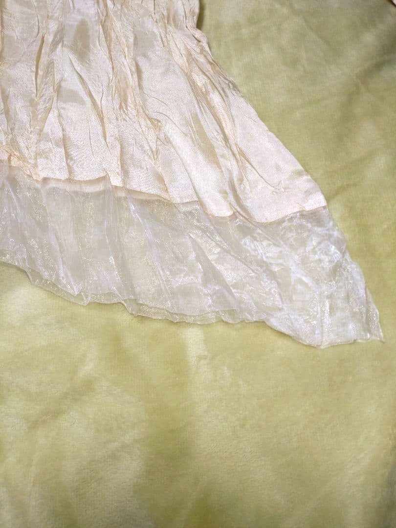 プリーツプリーズ　カットソー 長袖　クリーム