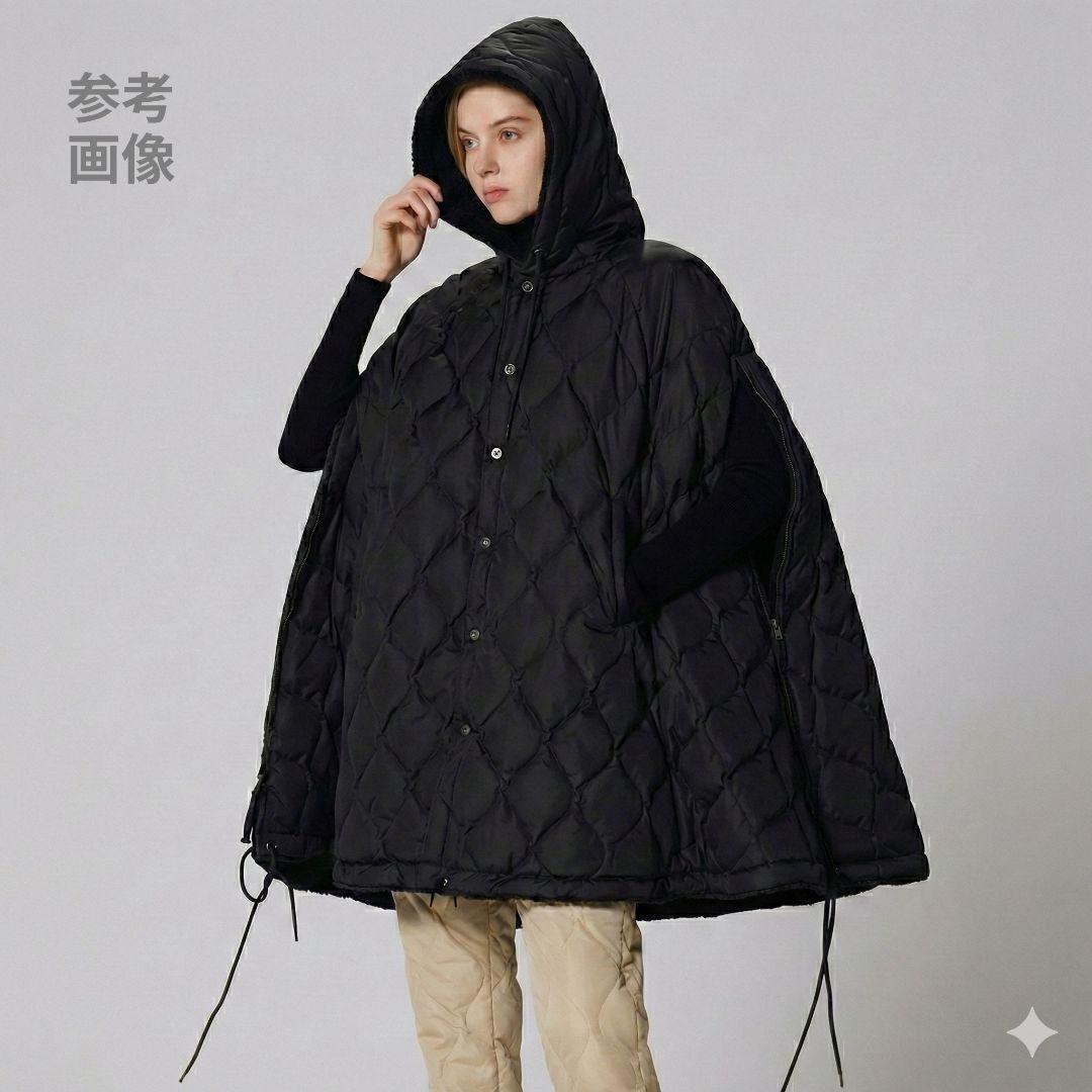 名作【美品】タイオン ミリタリーダウンケープ ポンチョ 希少黒×黒 ユニセックス