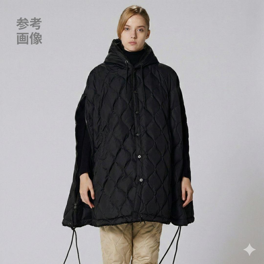 名作【美品】タイオン ミリタリーダウンケープ ポンチョ 希少黒×黒 ユニセックス