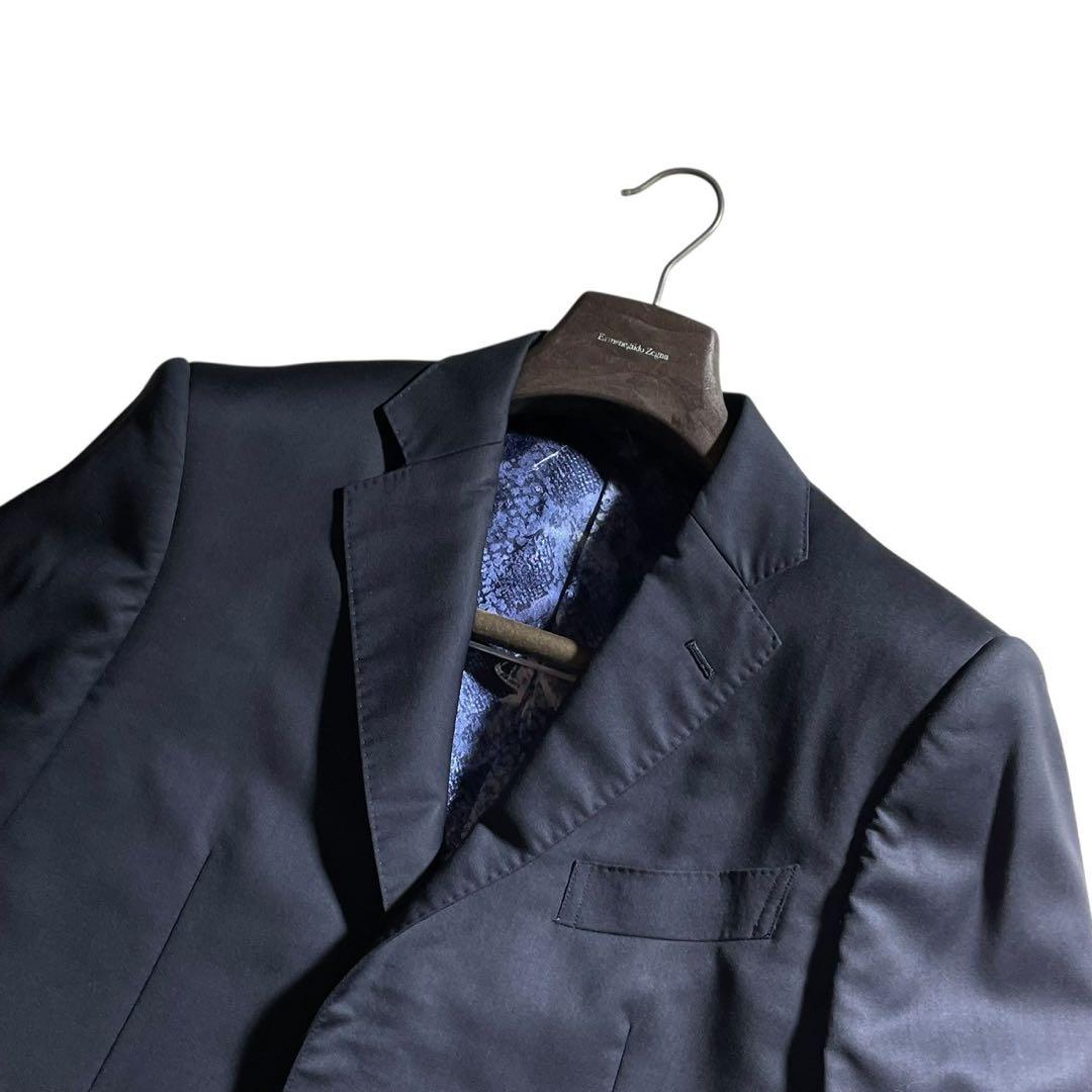 極美品 REDA 3ピース スーツ 裏地蛇柄 ネイビー イタリア生地 水牛ボタン