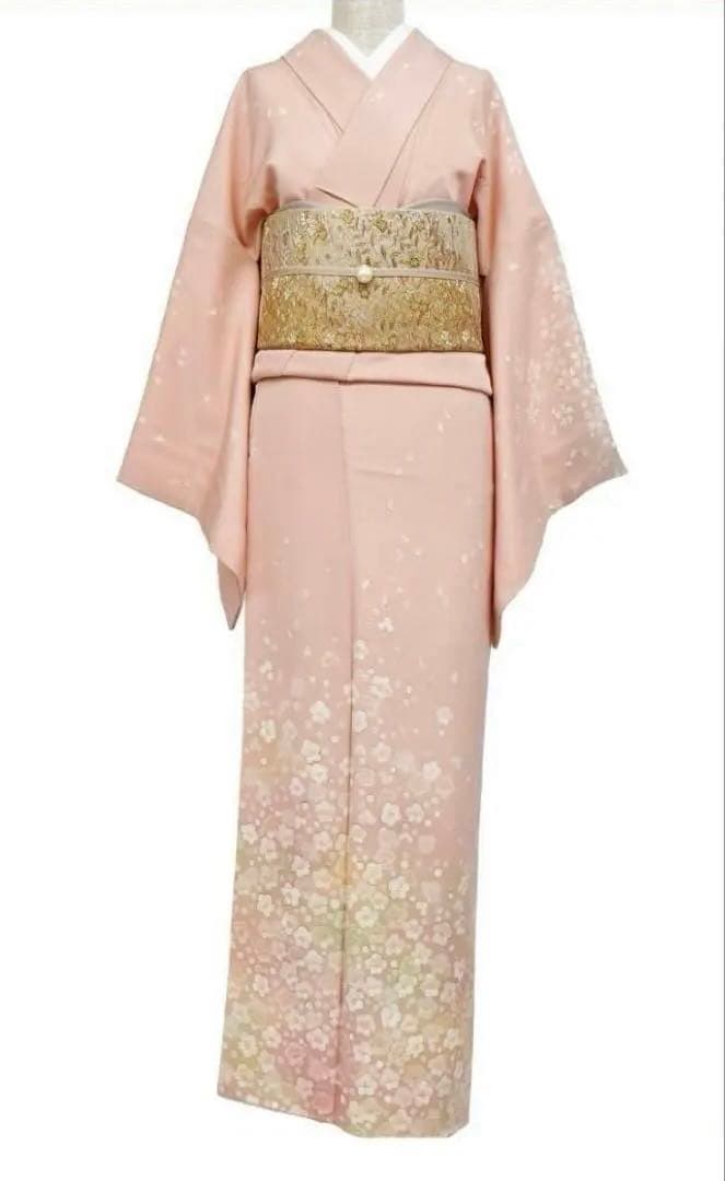 着物淡雪 作家物 正絹 袷訪問着 品のある梅や 桜の花柄