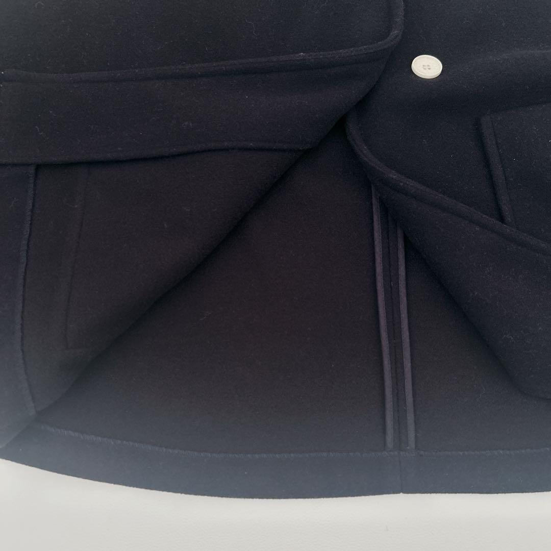 新品タグ付　cen. セン　ウールライクポンチョコート ネイビー　リバー