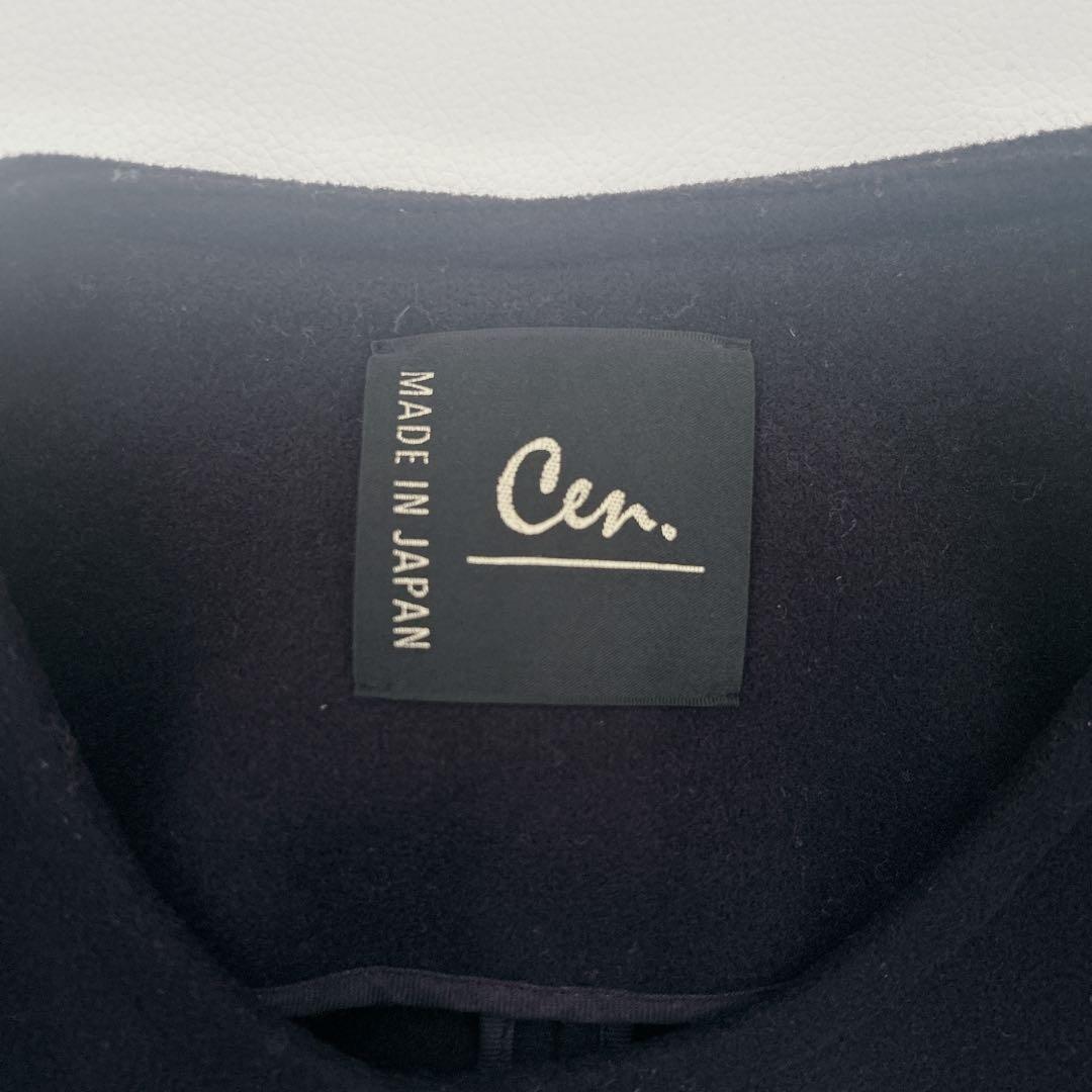 新品タグ付　cen. セン　ウールライクポンチョコート ネイビー　リバー