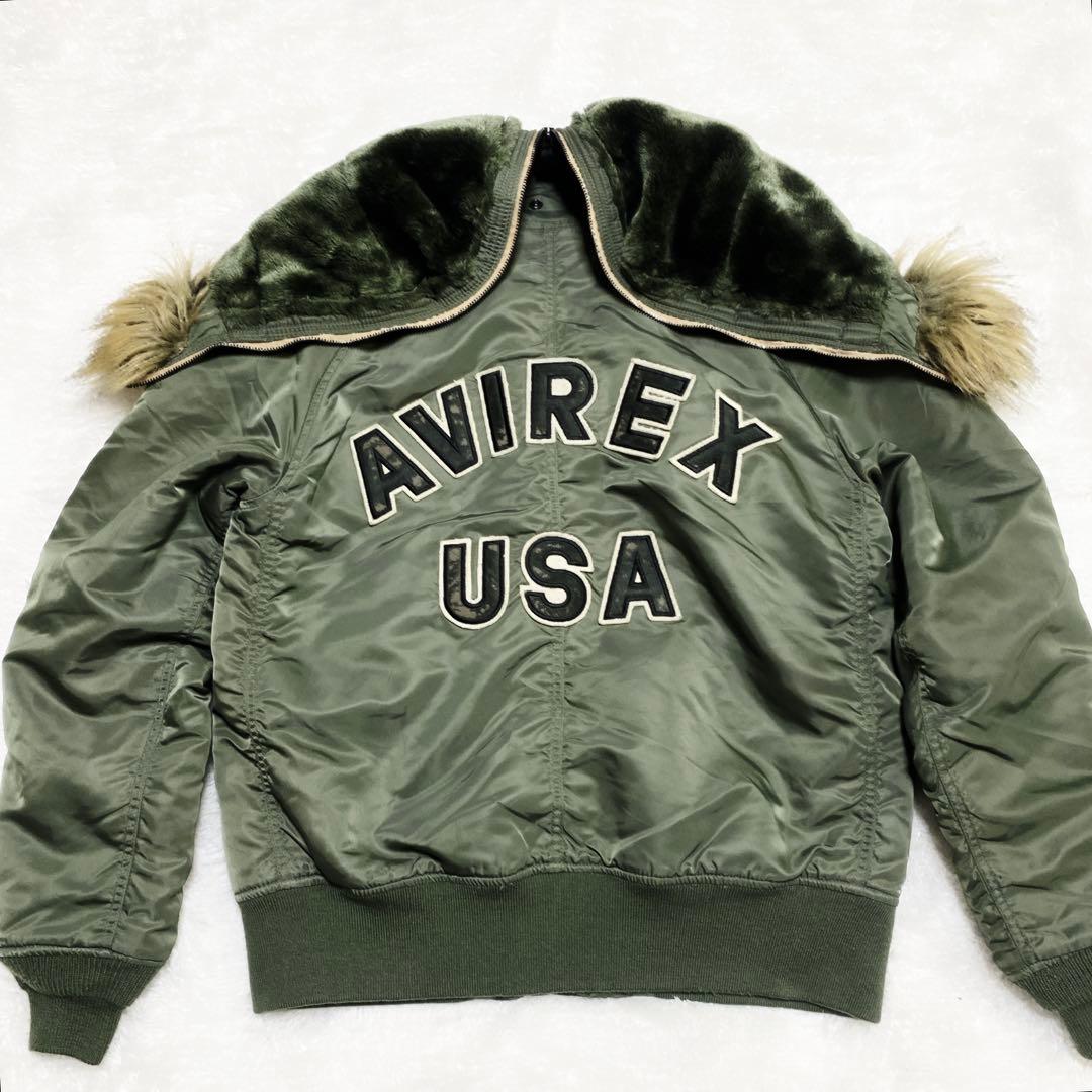 AVIREX アヴィレックス N-2B 短丈 背中ロゴ フライトジャケット L