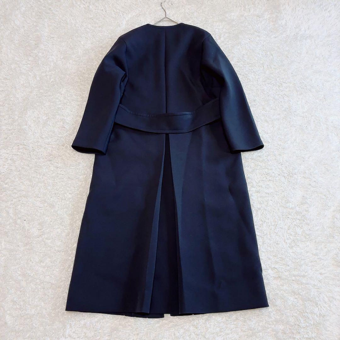 美品✨ヴェルメイユパーイエナ トリプルクロスノーカラーコート 春 38 ネイビー