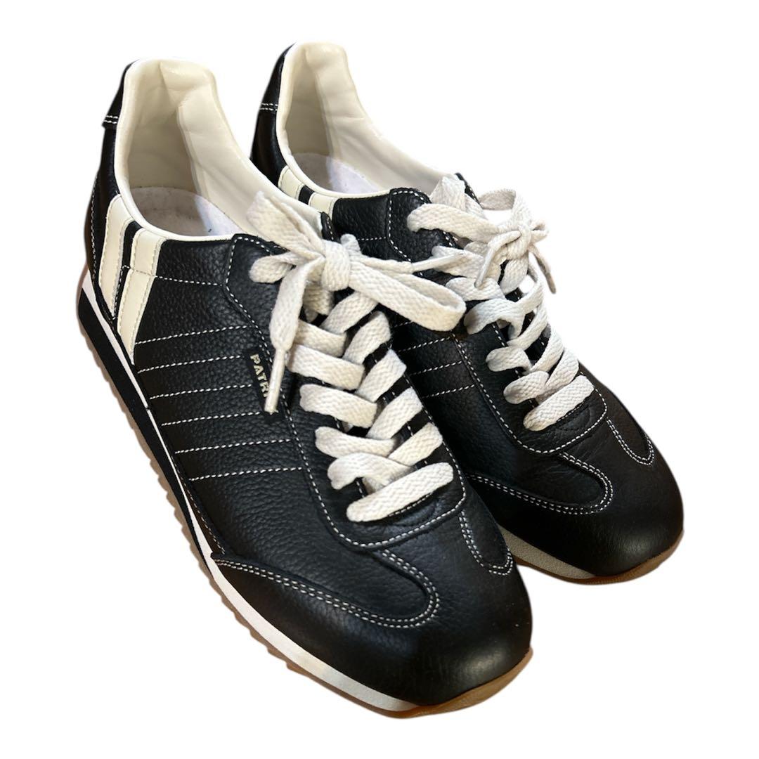 【超美品】　パトリック　スニーカー　レザー　ブラック　黒　24㎝