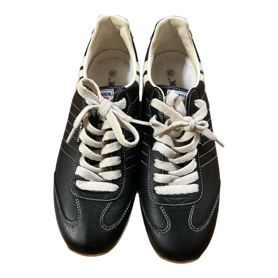 【超美品】　パトリック　スニーカー　レザー　ブラック　黒　24㎝