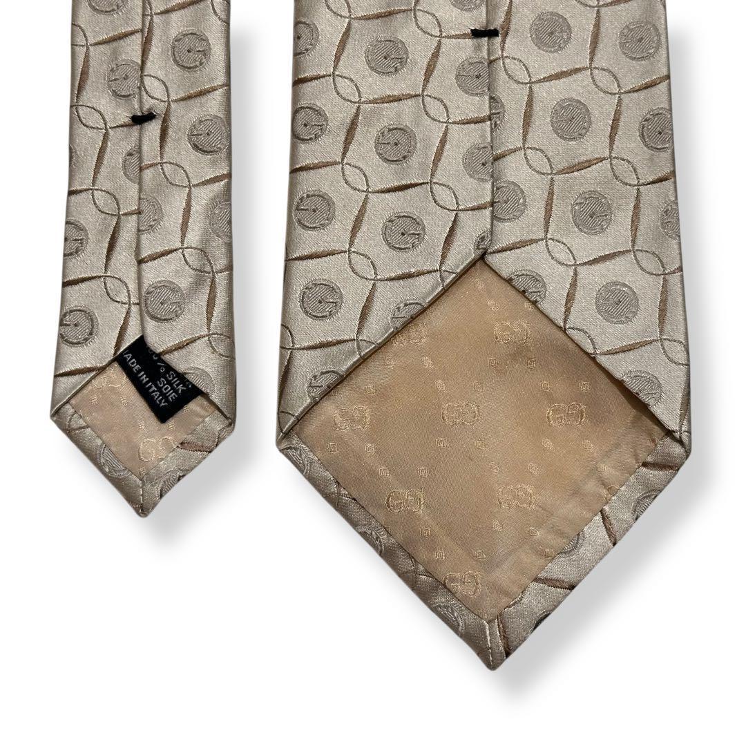 美品✨GUCCI ネクタイ　グッチ　Gロゴ　ジャガード　光沢感　かっこいい