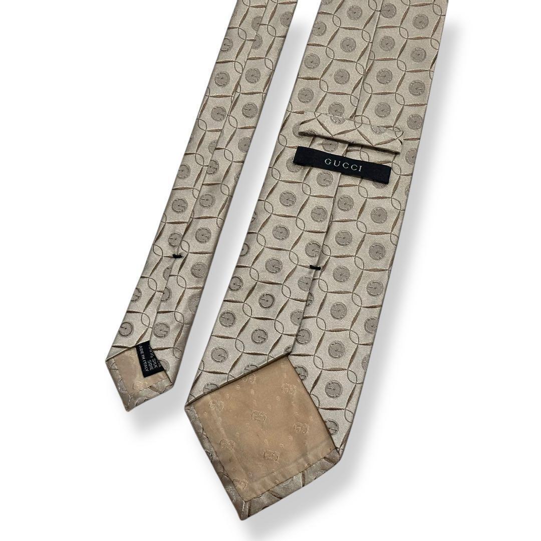美品✨GUCCI ネクタイ　グッチ　Gロゴ　ジャガード　光沢感　かっこいい