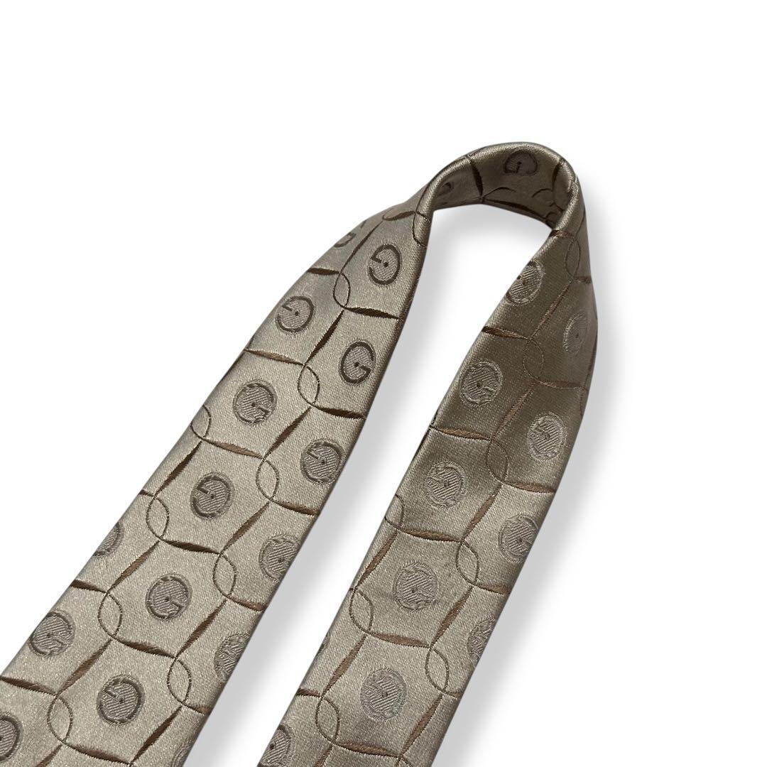 美品✨GUCCI ネクタイ　グッチ　Gロゴ　ジャガード　光沢感　かっこいい