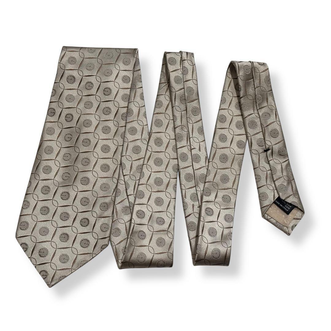 美品✨GUCCI ネクタイ　グッチ　Gロゴ　ジャガード　光沢感　かっこいい