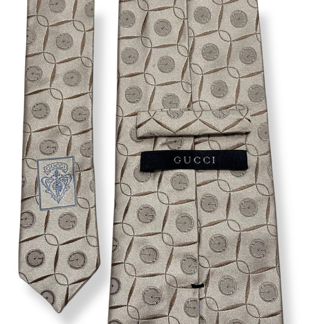 美品✨GUCCI ネクタイ　グッチ　Gロゴ　ジャガード　光沢感　かっこいい