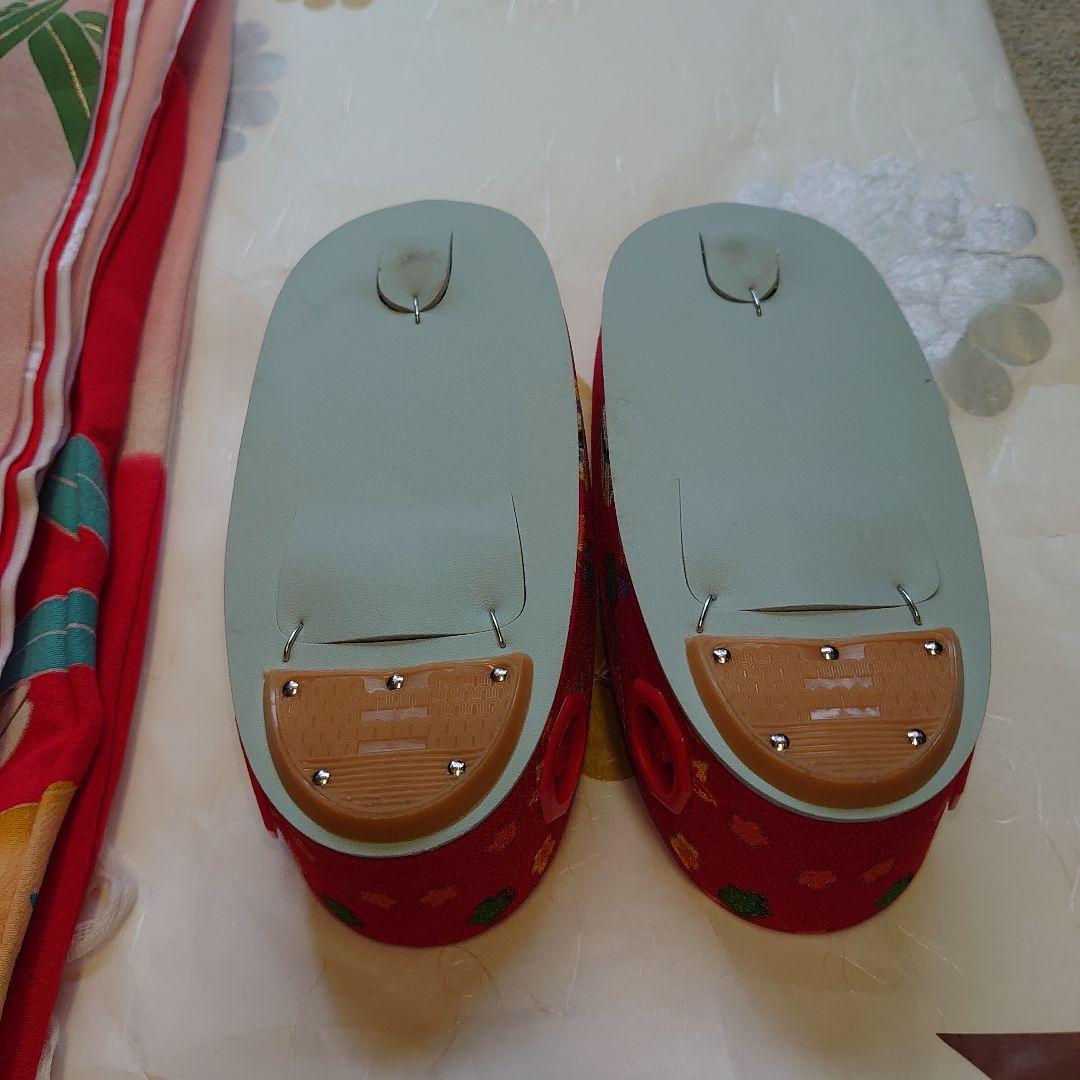 【未使用】高級正絹　長襦袢　日本製　紅梅色　女児　祝着　一つ身　本金彩