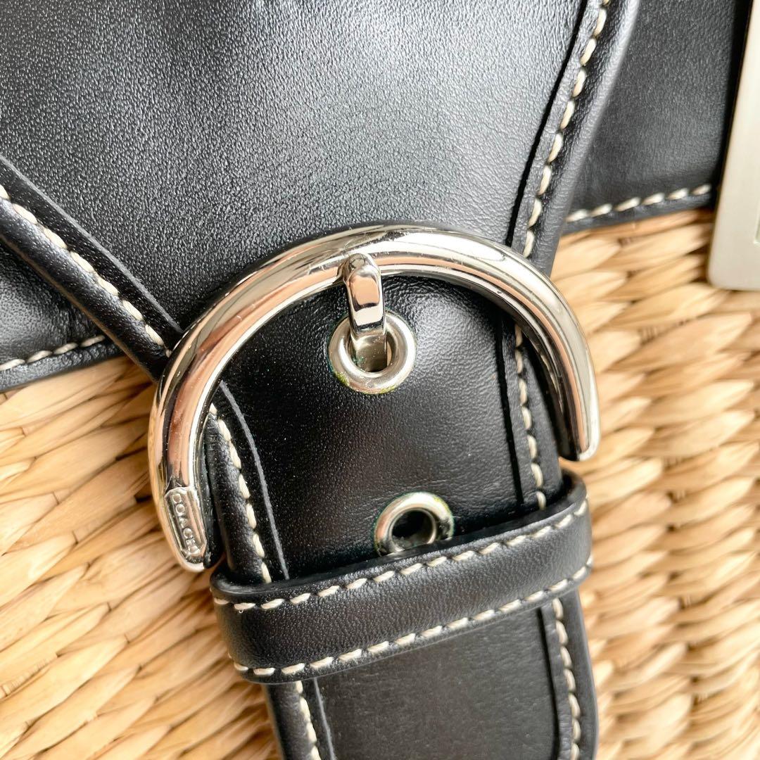 バカンスにぴったり✨ コーチ COACH かごバッグ ハンドバッグ ブラック