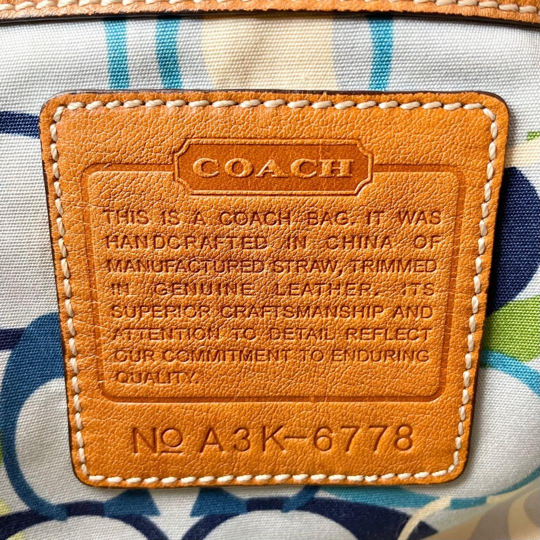 バカンスにぴったり✨ コーチ COACH かごバッグ ハンドバッグ ブラック