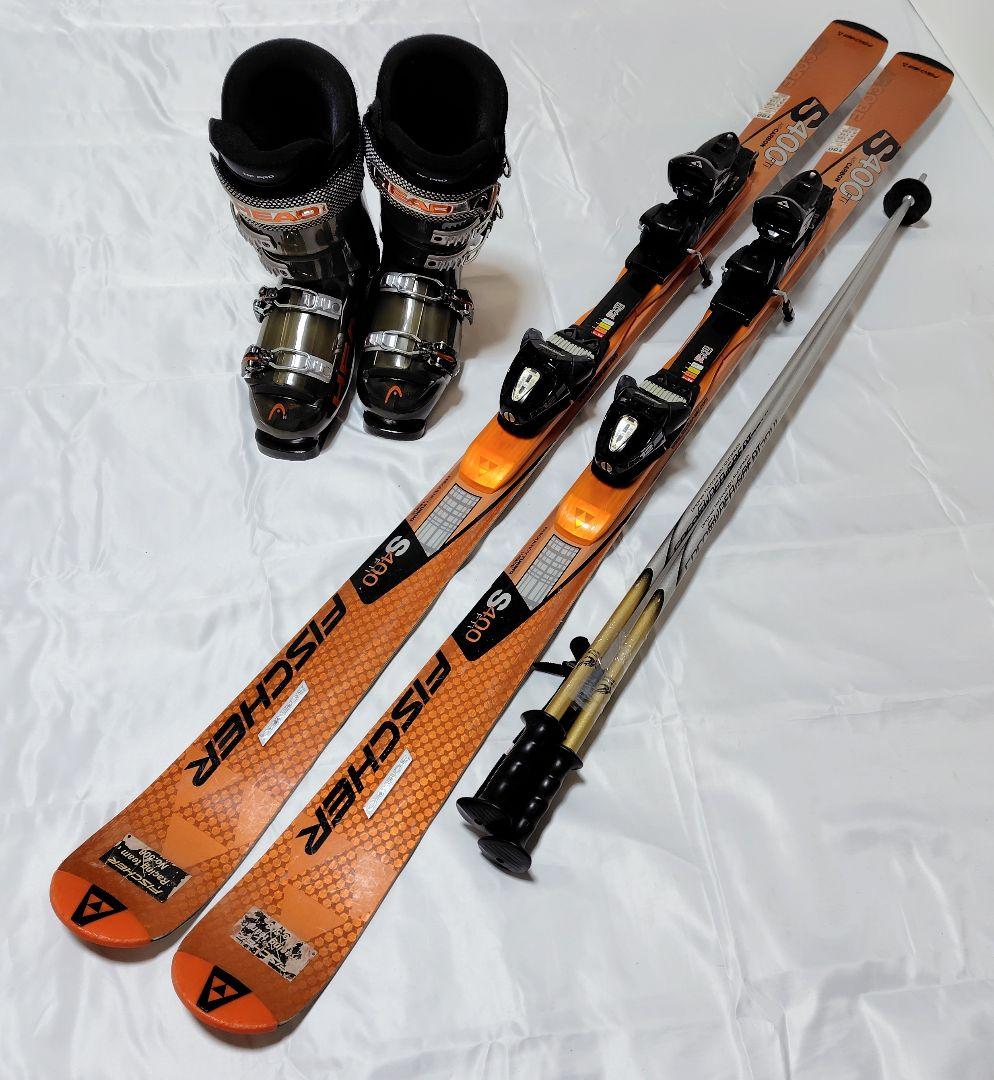 G■スキーセット■板FISCHER160cm■靴HEAD26〜26.5cm