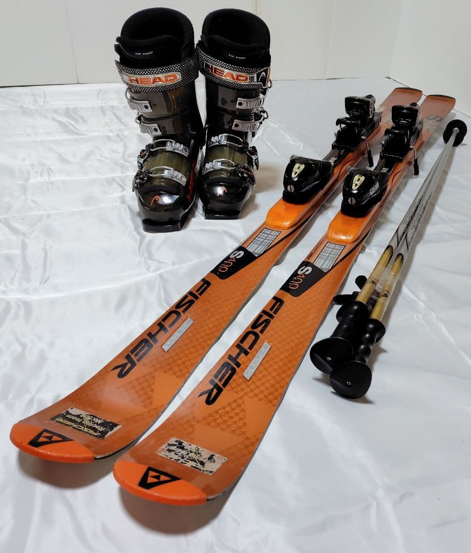 G■スキーセット■板FISCHER160cm■靴HEAD26〜26.5cm