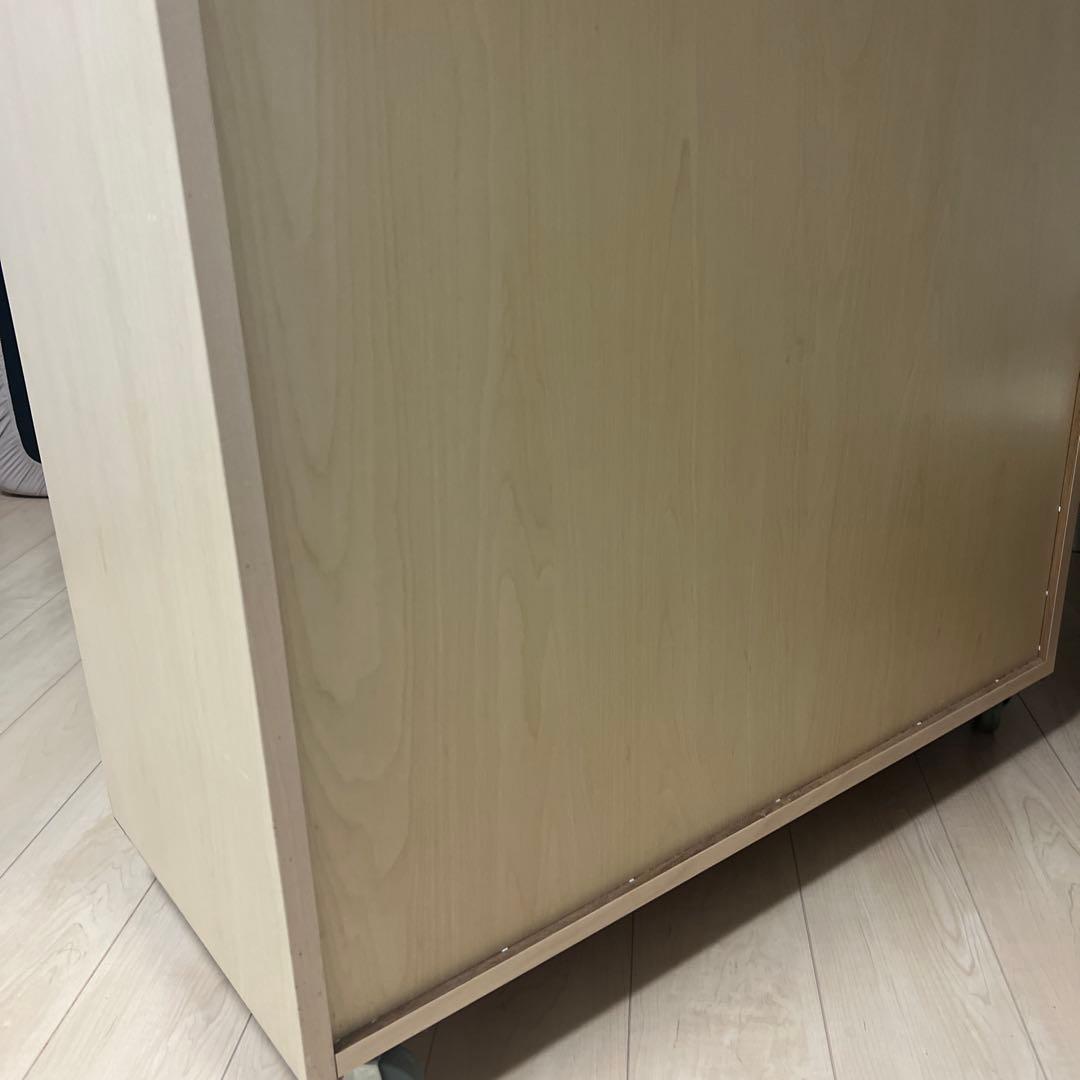 国産 グレー 木製チェスト 引き出し キャスター付