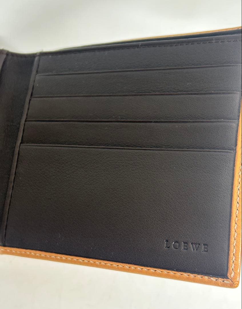 未使用　LOEWE ロエベ　ブラウン 二つ折り財布　箱あり