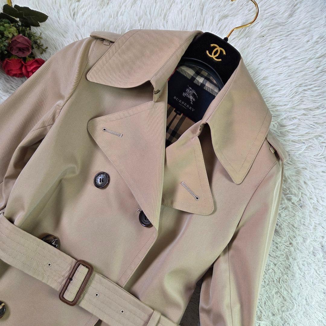 極美品 バーバリー トレンチコート 希少サイズ L ノバチェック ハニーベージュ