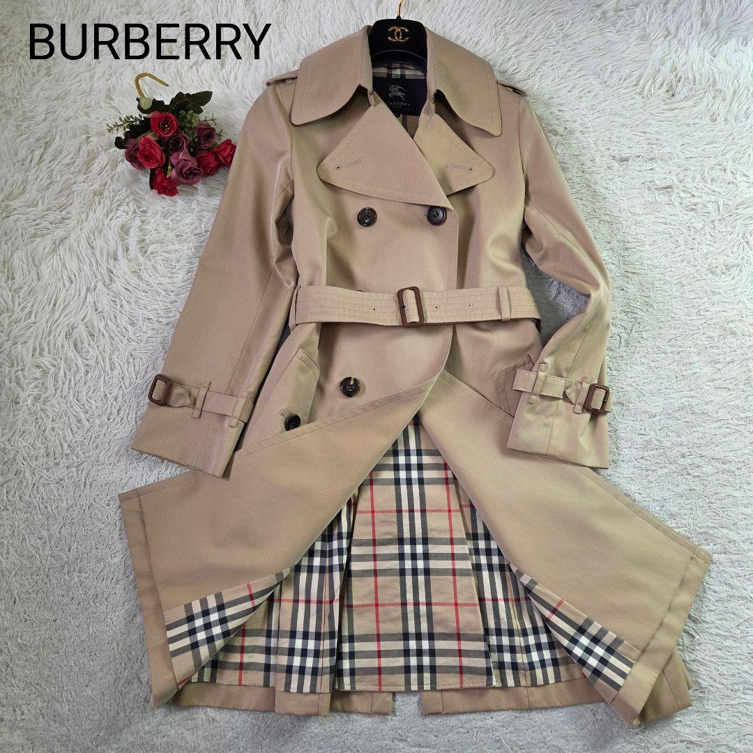 極美品 バーバリー トレンチコート 希少サイズ L ノバチェック ハニーベージュ