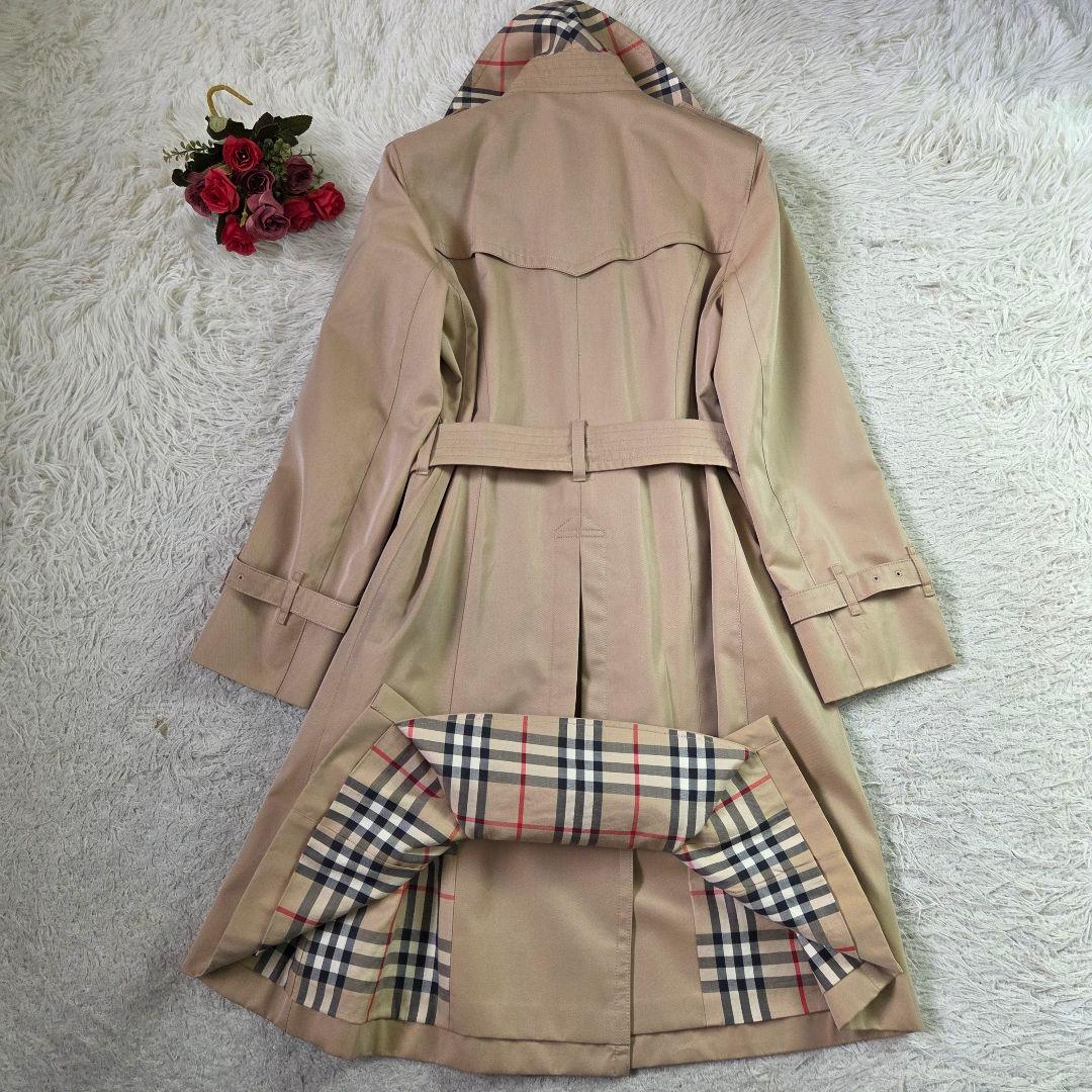 極美品 バーバリー トレンチコート 希少サイズ L ノバチェック ハニーベージュ