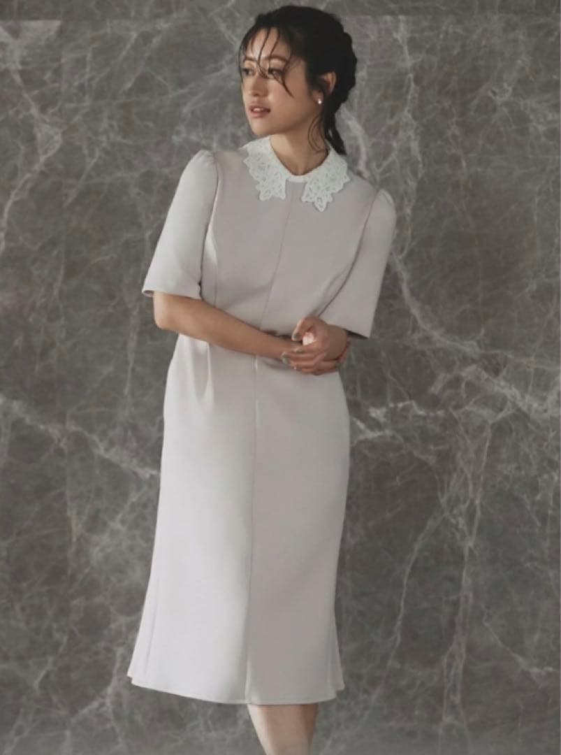 最終値下げ♡美品　CELFORD セルフォード♪レースカラー付きポンチワンピース