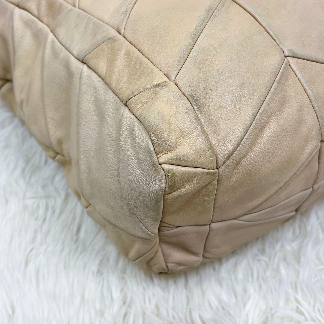 希少 ミュウミュウ トートバッグ プラスチックチェーン キルティング レザー