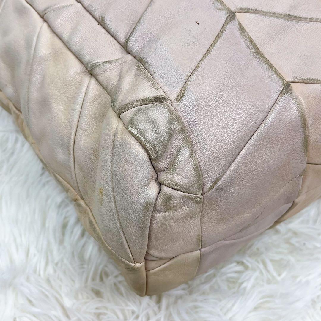 希少 ミュウミュウ トートバッグ プラスチックチェーン キルティング レザー