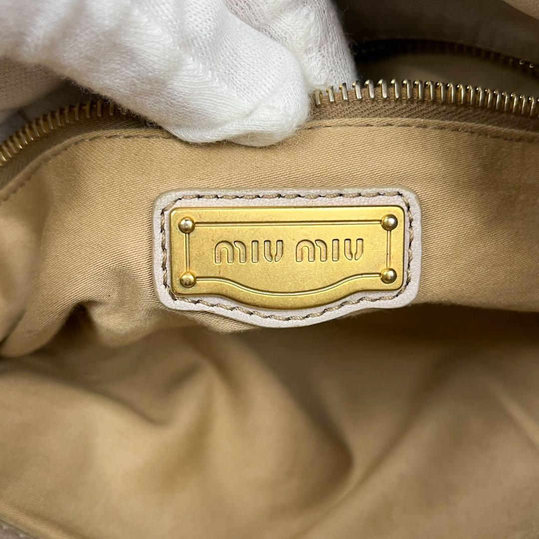 希少 ミュウミュウ トートバッグ プラスチックチェーン キルティング レザー