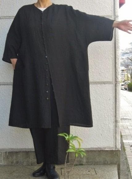 夏物＊ヨーガンレール麻縮み＊ロング羽織りチュニック＊ババグーリ