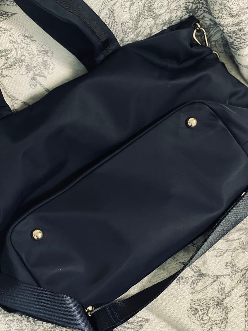 TOCCA ネイビー フリル A4トートバッグ 2way トッカショルダーバック