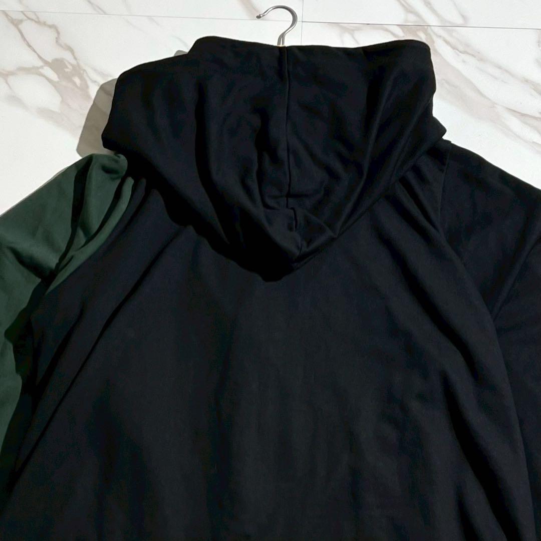 【美品✨希少】IRO+IRO ツートーンチャイナボタン和袖パーカー グリーン