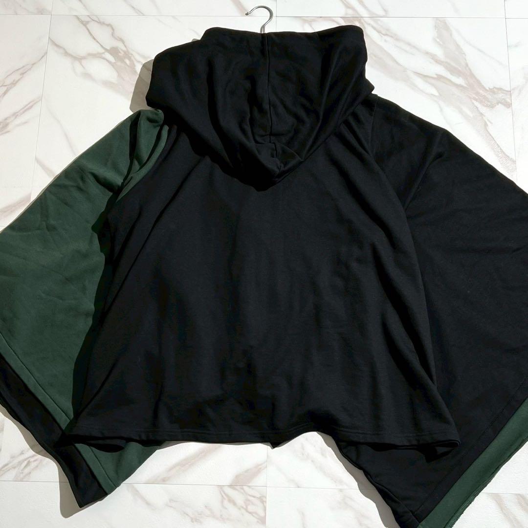 【美品✨希少】IRO+IRO ツートーンチャイナボタン和袖パーカー グリーン