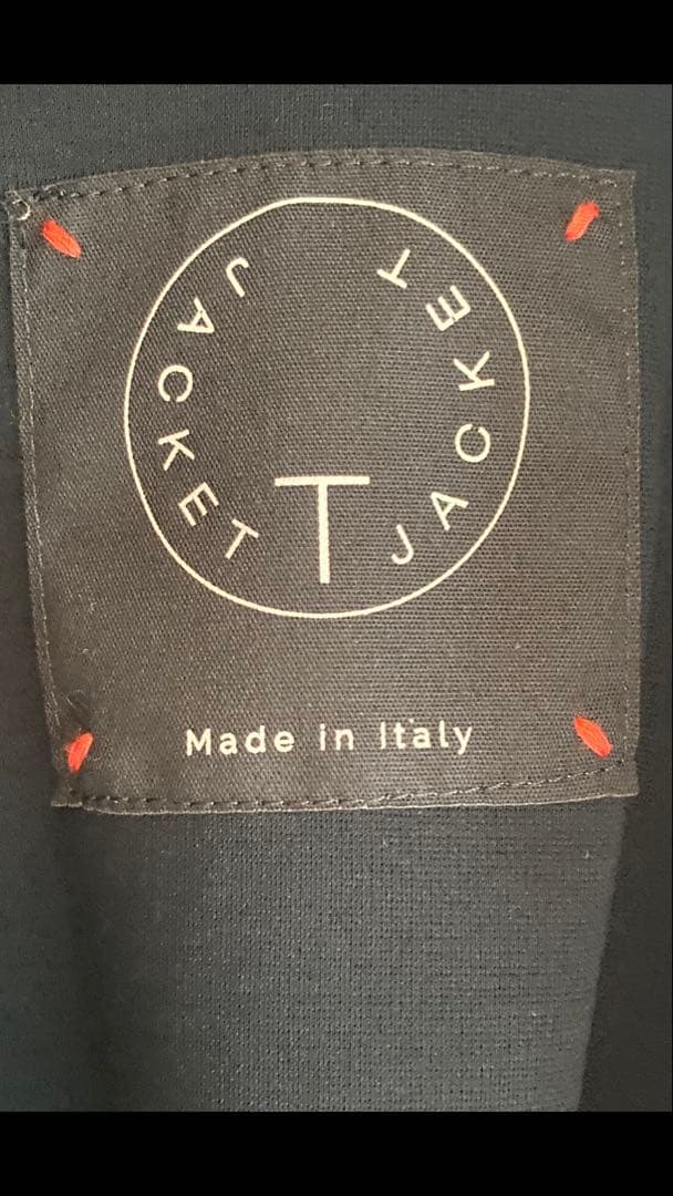 T-JACKET 新品未使用チェスターコートタグ付 毛ヘリンボーン黒白メランジ織