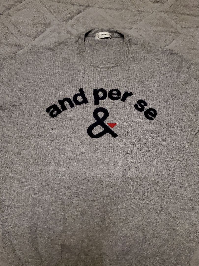 アンパスィ and per se カシミア100% セーター グレー Mサイズ