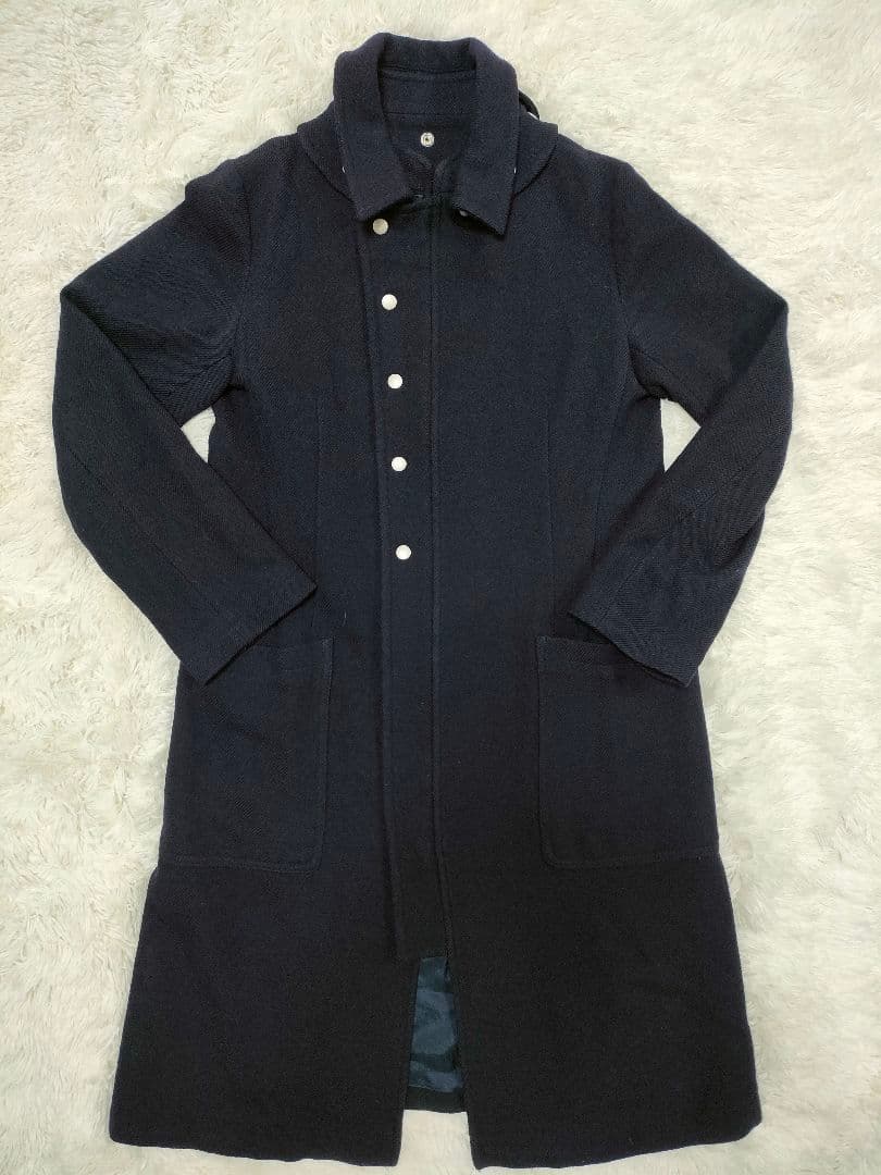 【 Y's(ワイズ)】極美品　ウール　コート　サイズ2 　ネイビー