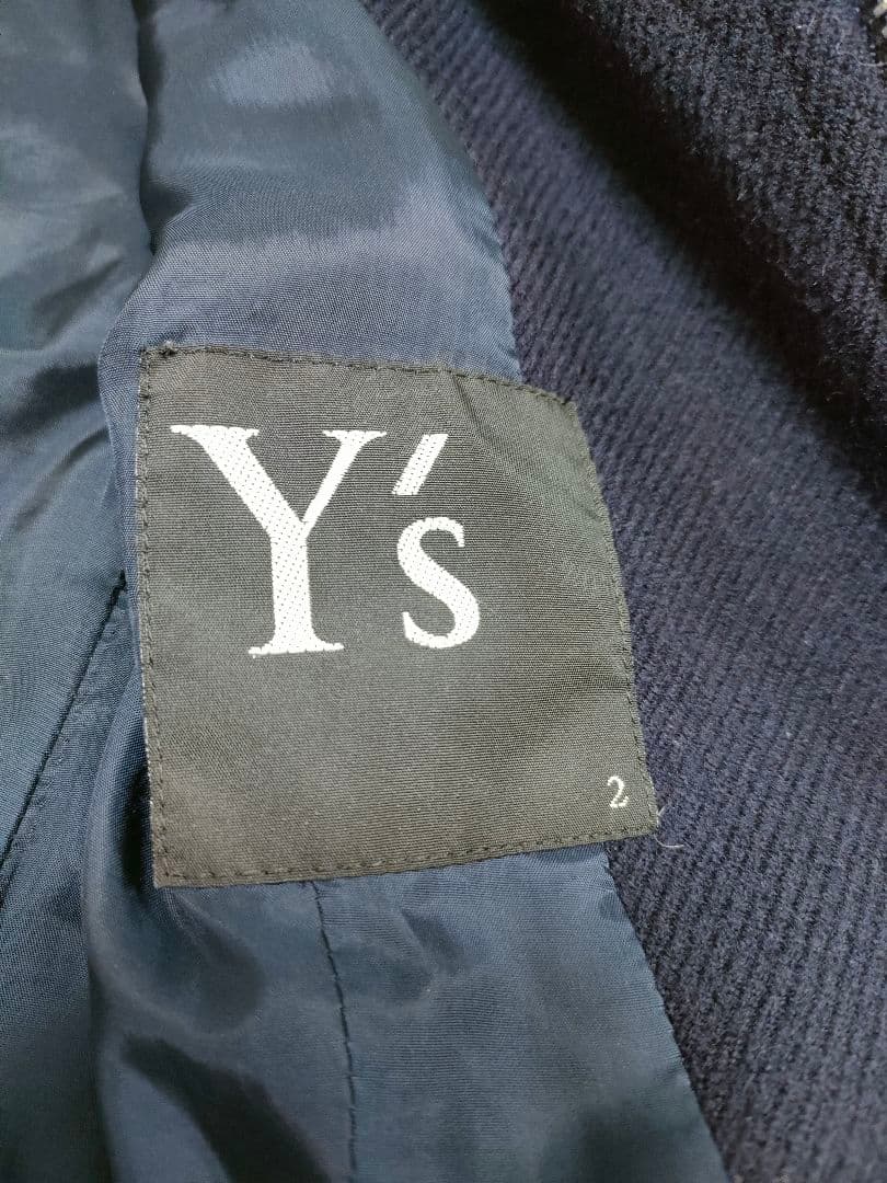 【 Y's(ワイズ)】極美品　ウール　コート　サイズ2 　ネイビー