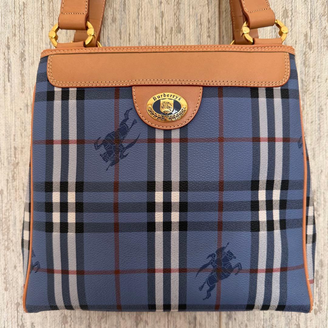 【希少】バーバリー トートバッグ ハンドバッグ PVC レザー