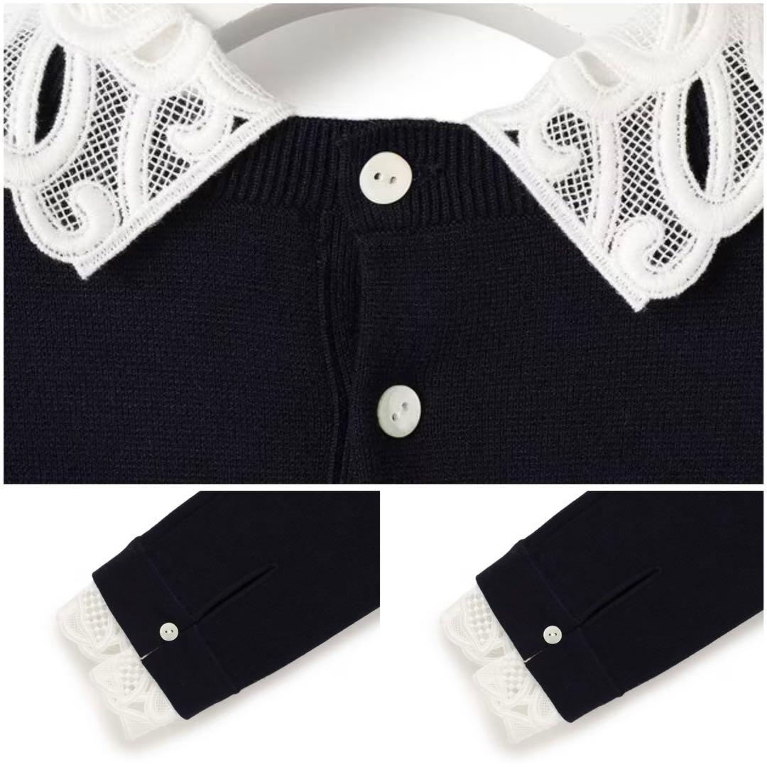 23区 S ヴィスコースストレッチ レース襟 ワンピース