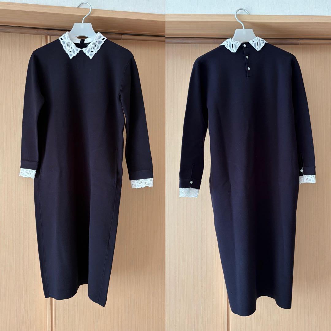 23区 S ヴィスコースストレッチ レース襟 ワンピース