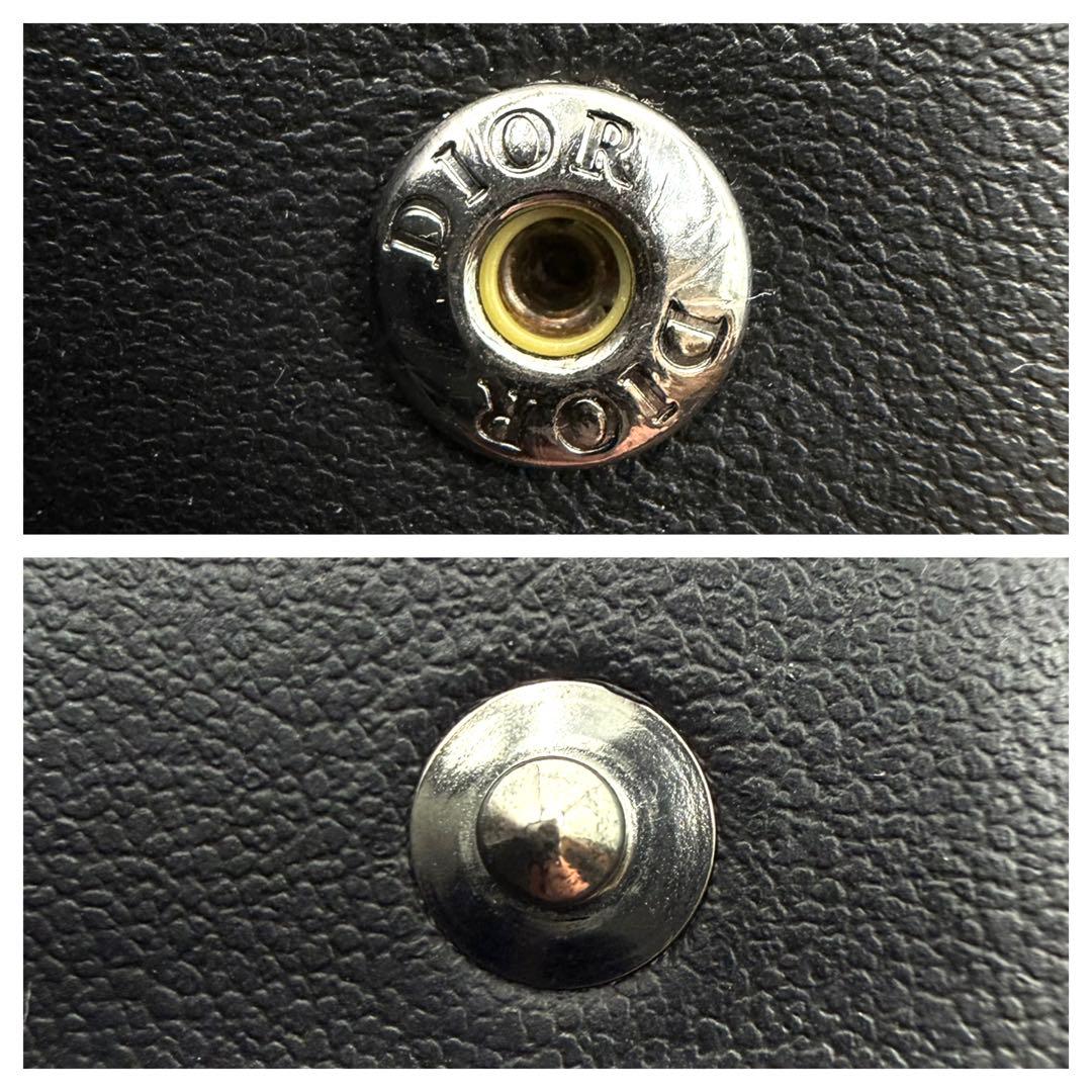 美品　Dior 二つ折り財布　サドル　オブリーク　ジャガード　ブラック　レザー