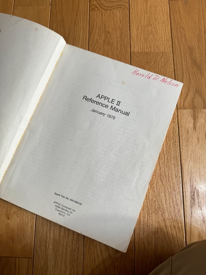 AppleII Reference Manual January1978(赤本)