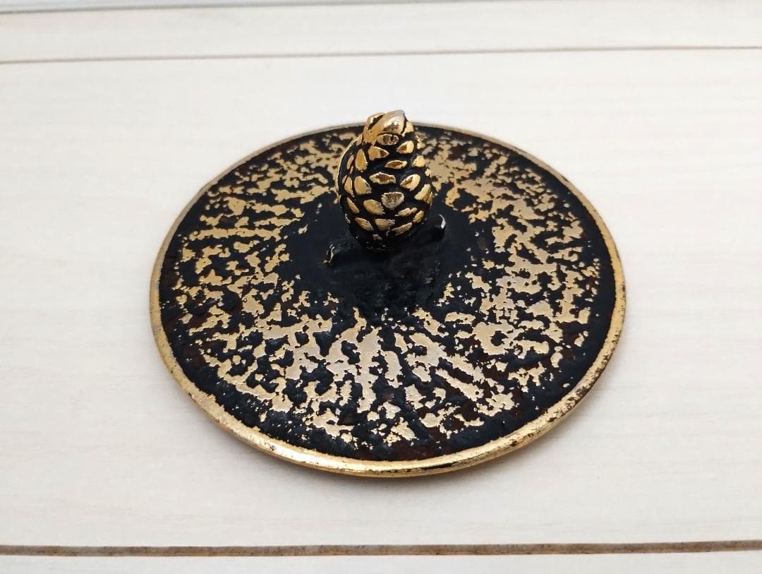 【ミカン】　南部鉄器 鉄瓶　美濃華林作 南部岩鋳 純金着