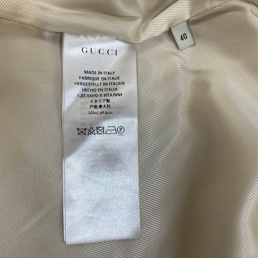 6059【GGパールボタン】グッチ‪☆シェリーライン入りロングウールコート