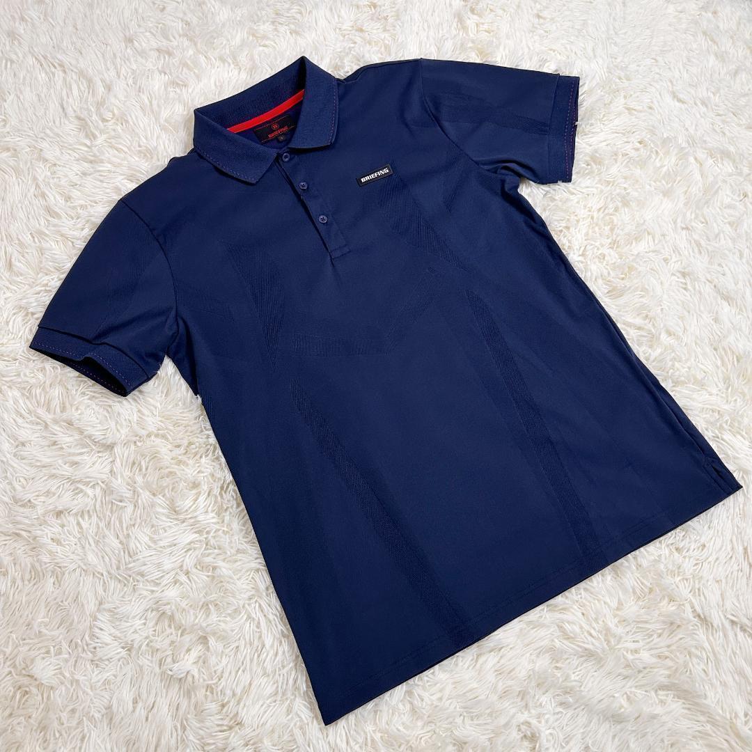 ブリーフィング ゴルフウェア ラッセルメッシュデザイン ポロシャツ ネイビー L