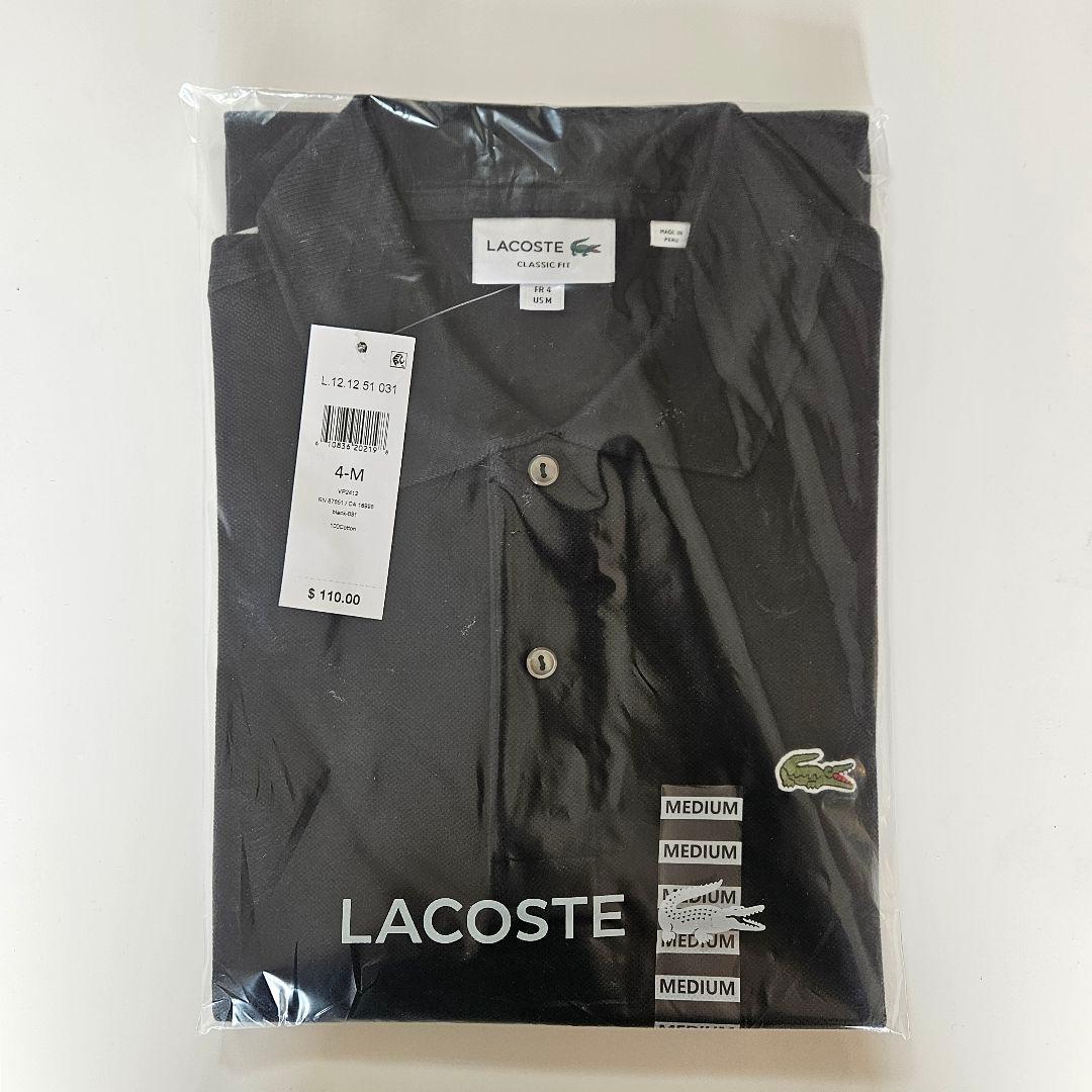 【新品】LACOSTE ポロシャツ 半袖 L1212 ブラック M